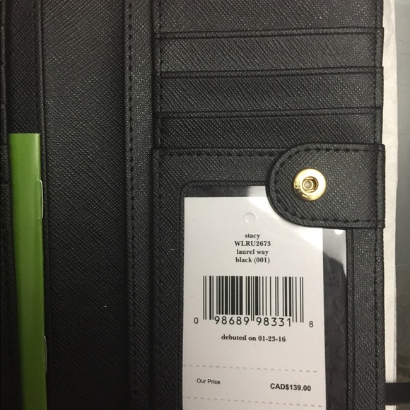 NWT Black Kate Spade Laurel Way Bifold Wallet - Picture 3 of 7